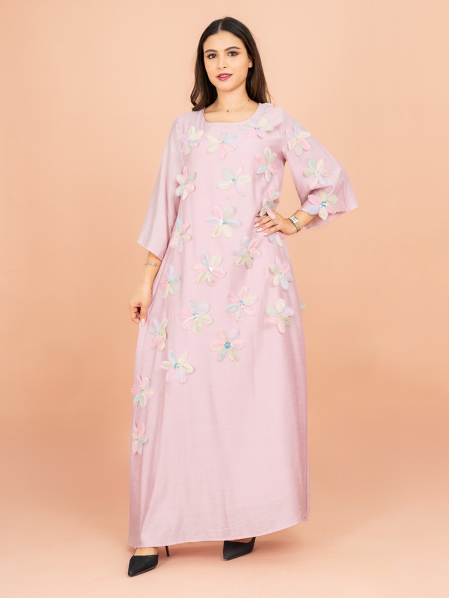3D Flower Applique Modern Jalabiya