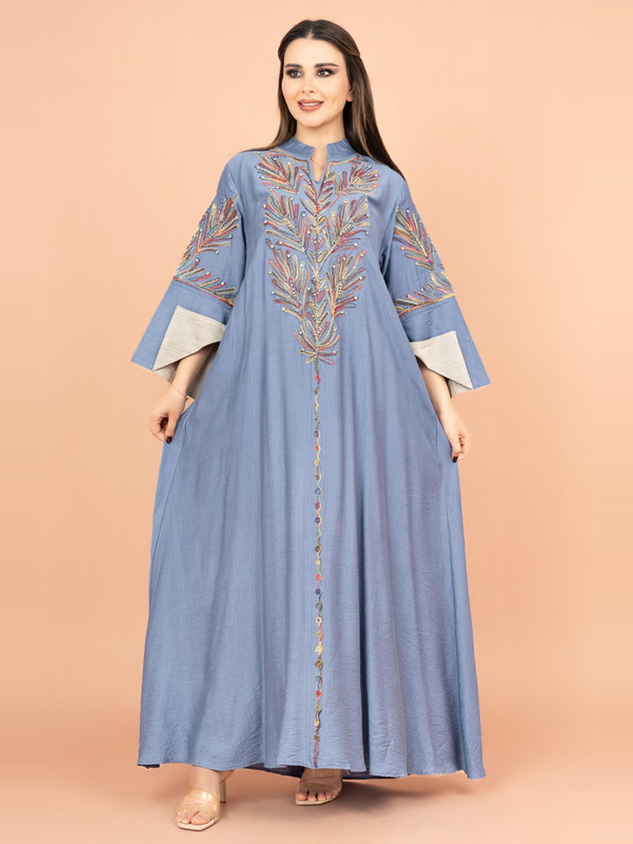 Crystal-Embellished Embroidered Jalabiya