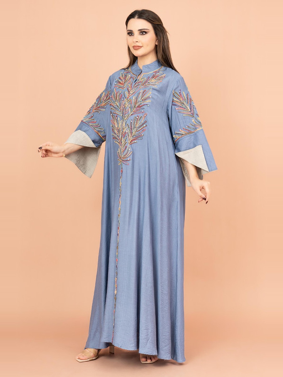 Crystal-Embellished Embroidered Jalabiya
