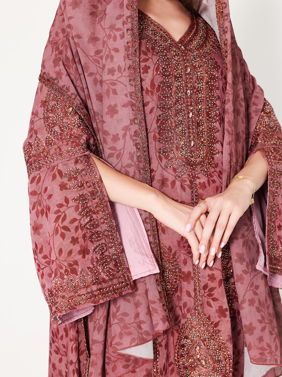 Wide Split Sleeve Jalabiya with Scarf