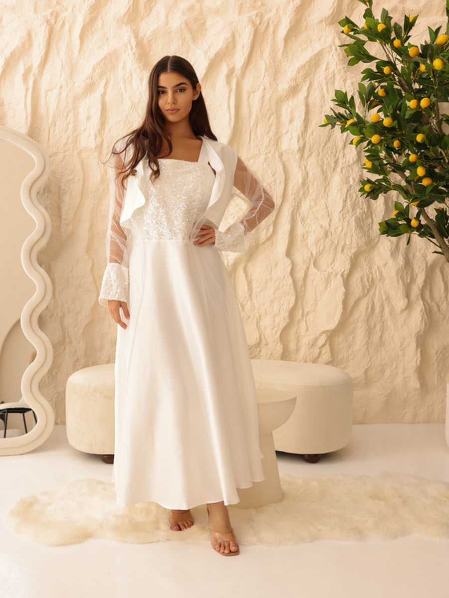 Sequined Maxi Dress and Sheer Bolero Set