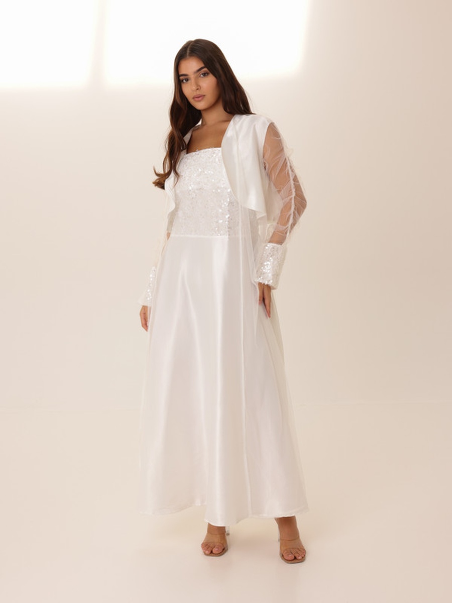 Sequined Maxi Dress and Sheer Bolero Set