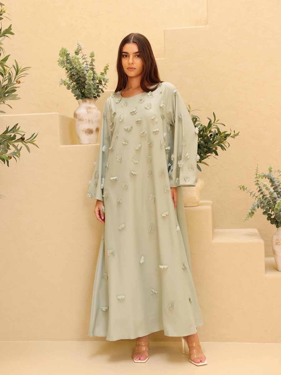 Floral Embellished A-Line Jalabiya