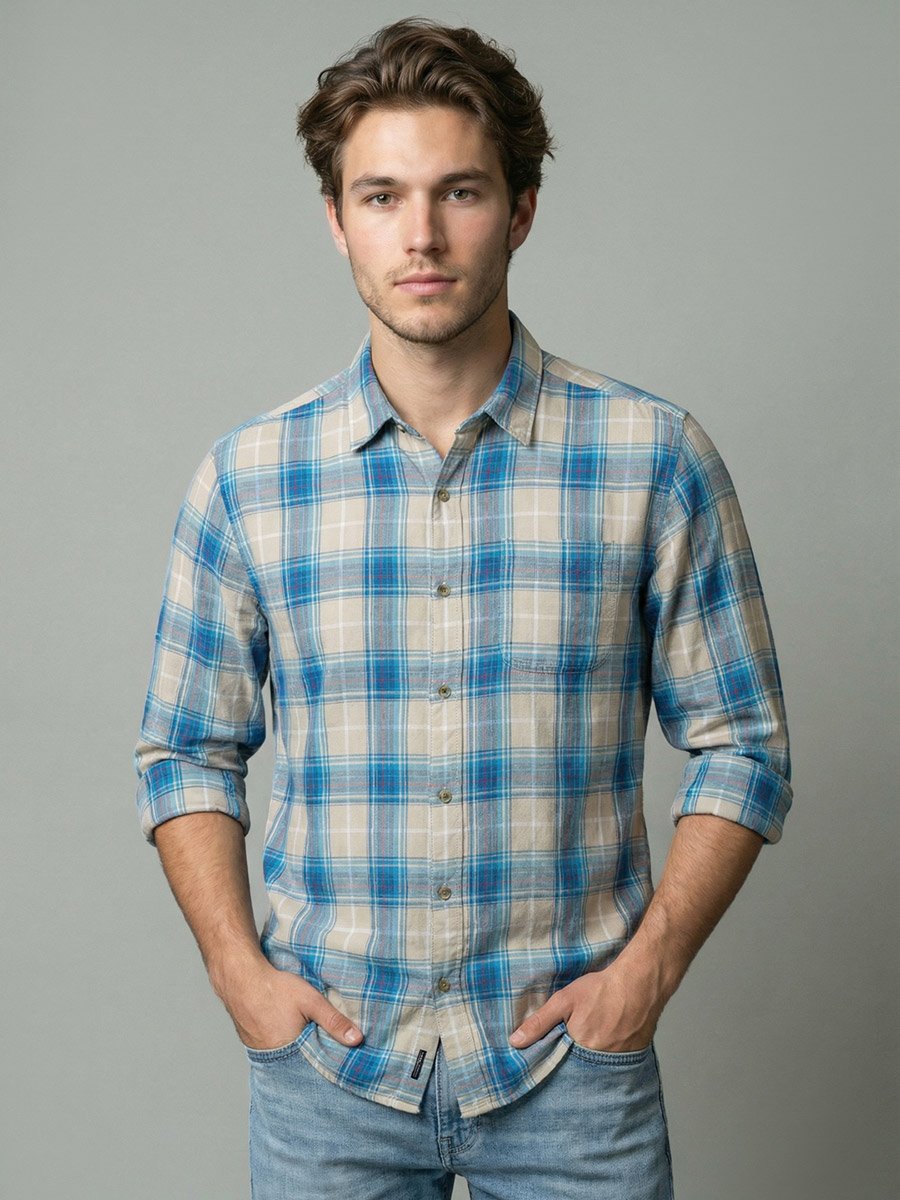 Men Plaid Long Sleeve Shirt