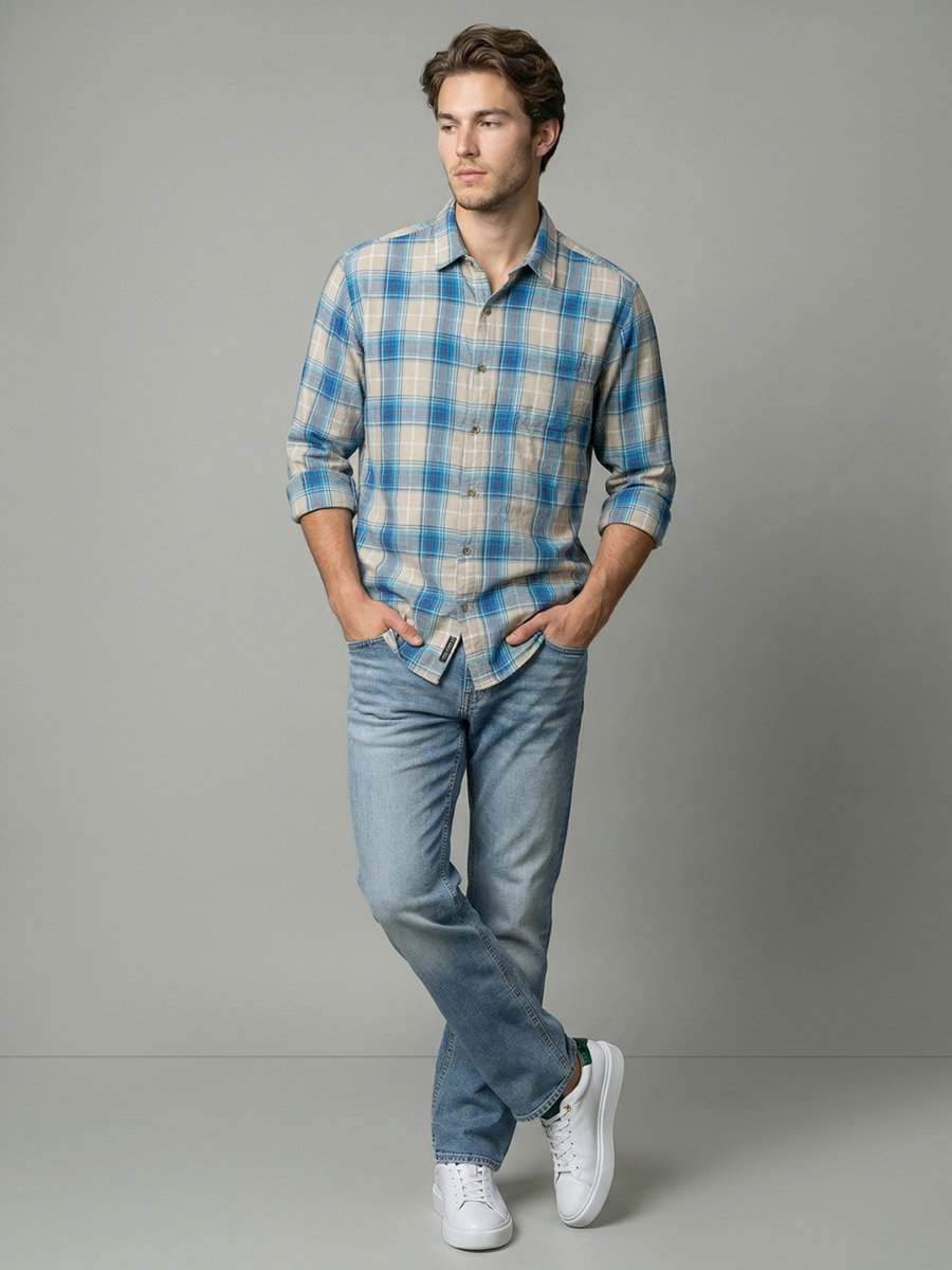 Men Plaid Long Sleeve Shirt