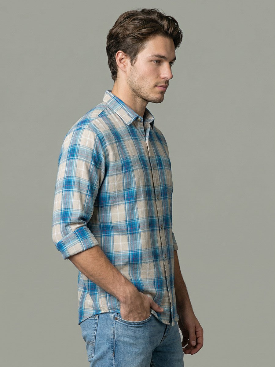 Men Plaid Long Sleeve Shirt