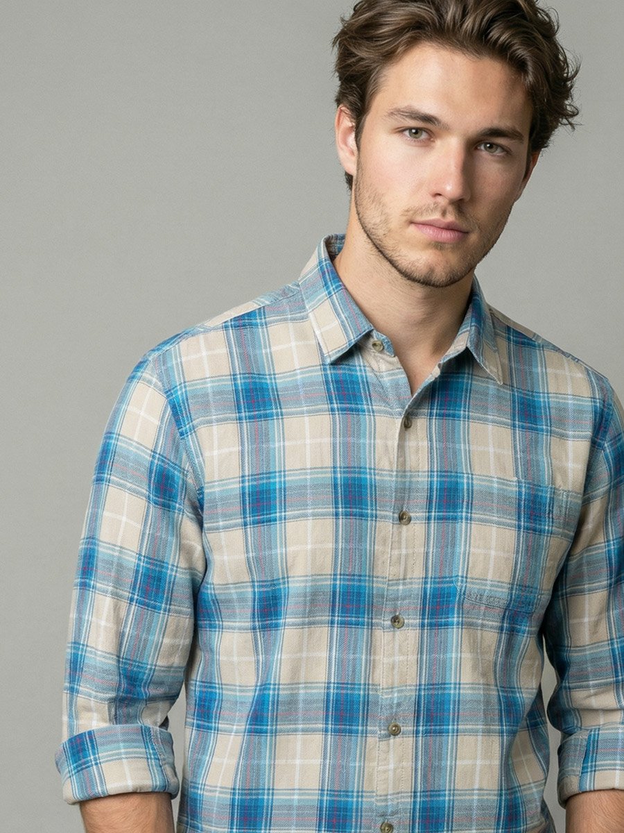 Men Plaid Long Sleeve Shirt