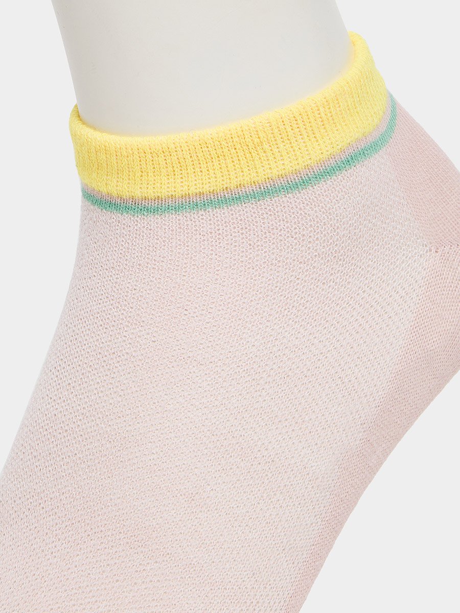 Pack of 5 - Contrast Cuff Ankle Socks