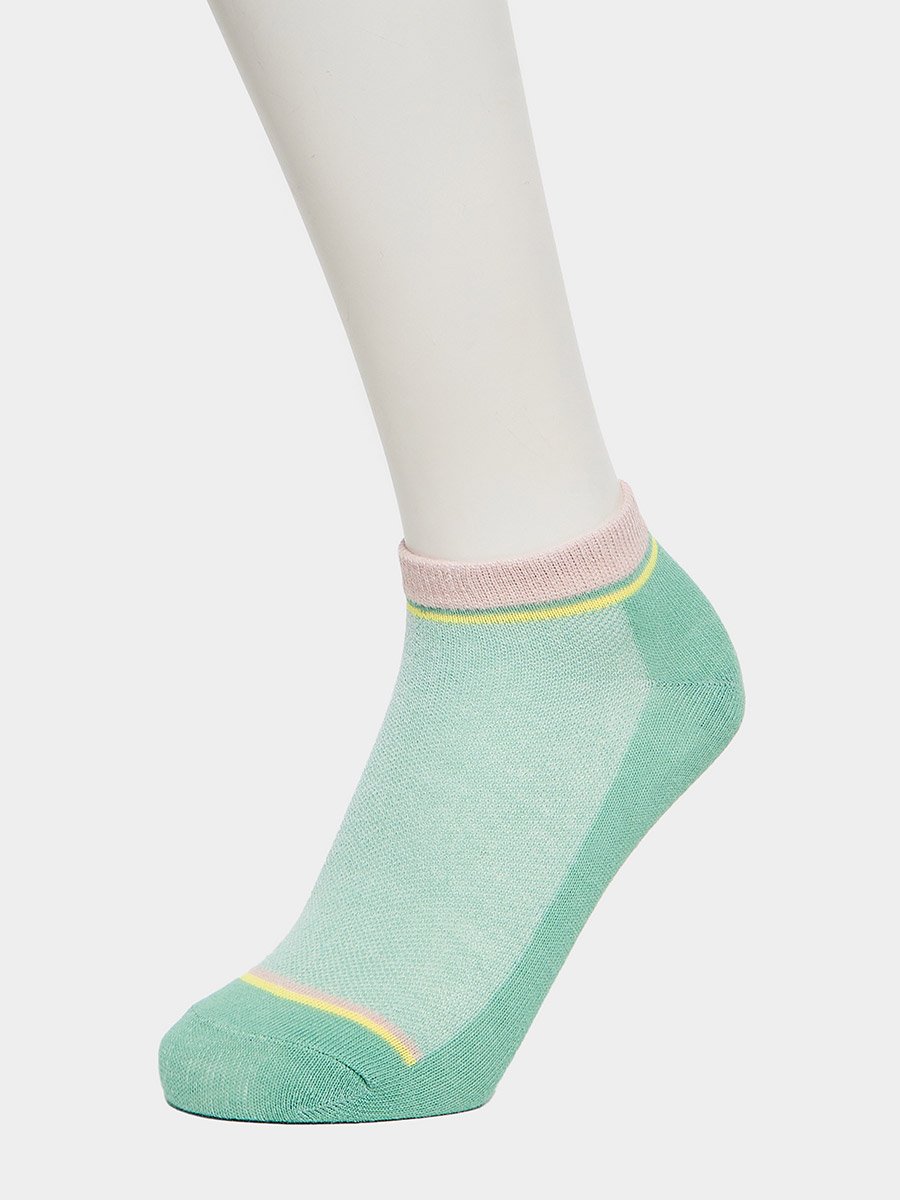 Pack of 5 - Contrast Cuff Ankle Socks