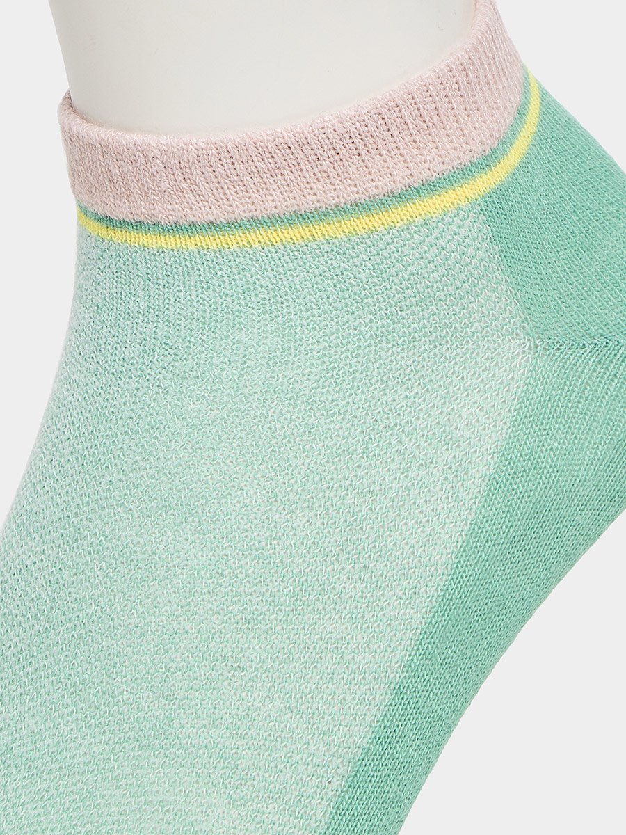 Pack of 5 - Contrast Cuff Ankle Socks