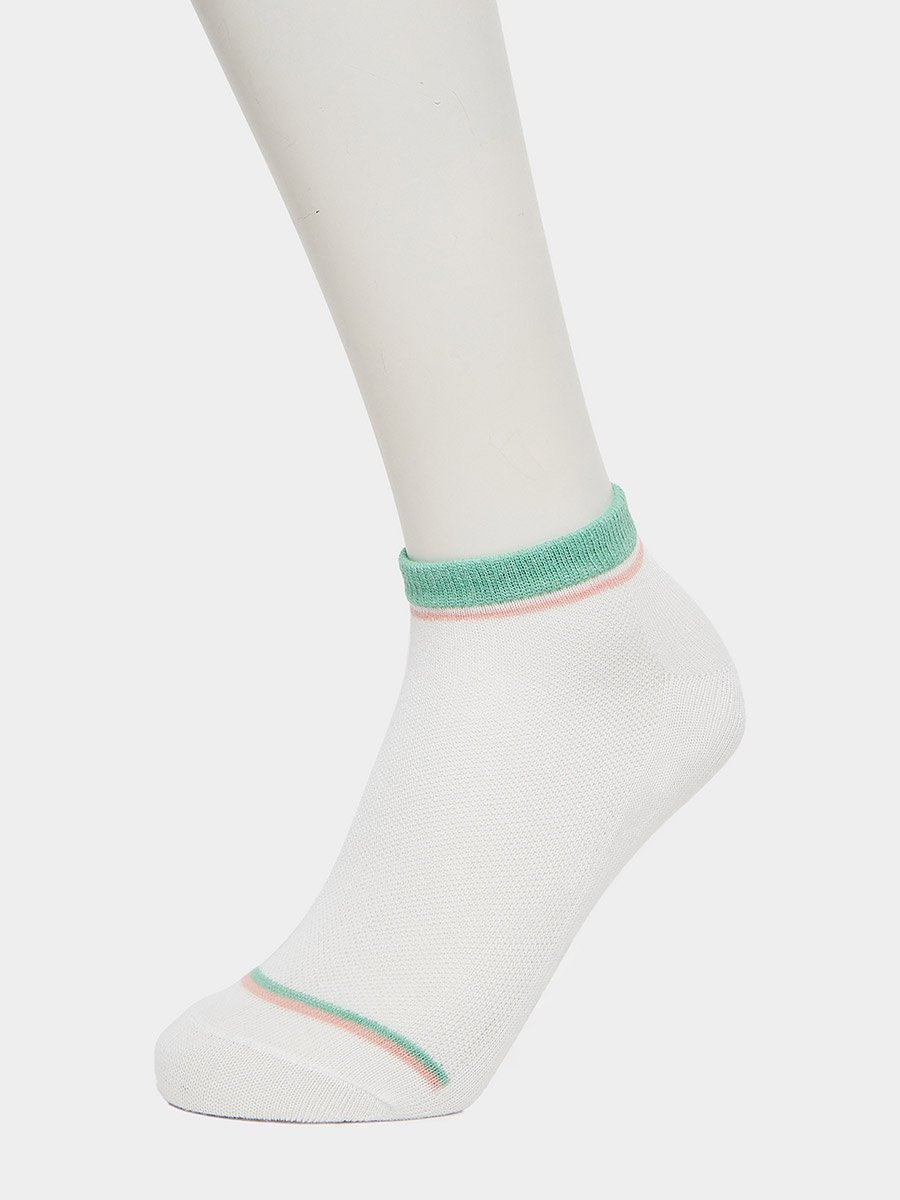 Pack of 5 - Contrast Cuff Ankle Socks