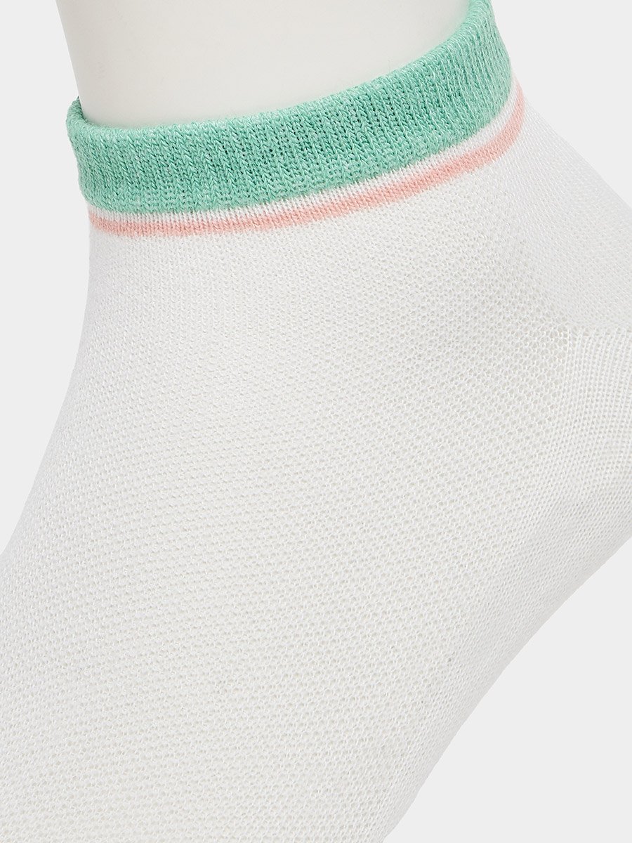 Pack of 5 - Contrast Cuff Ankle Socks