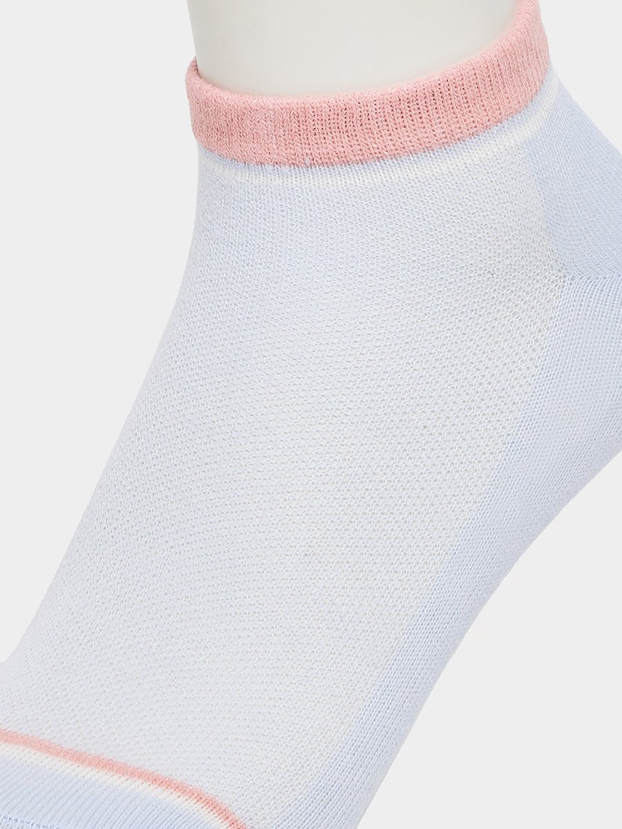Pack of 5 - Contrast Cuff Ankle Socks