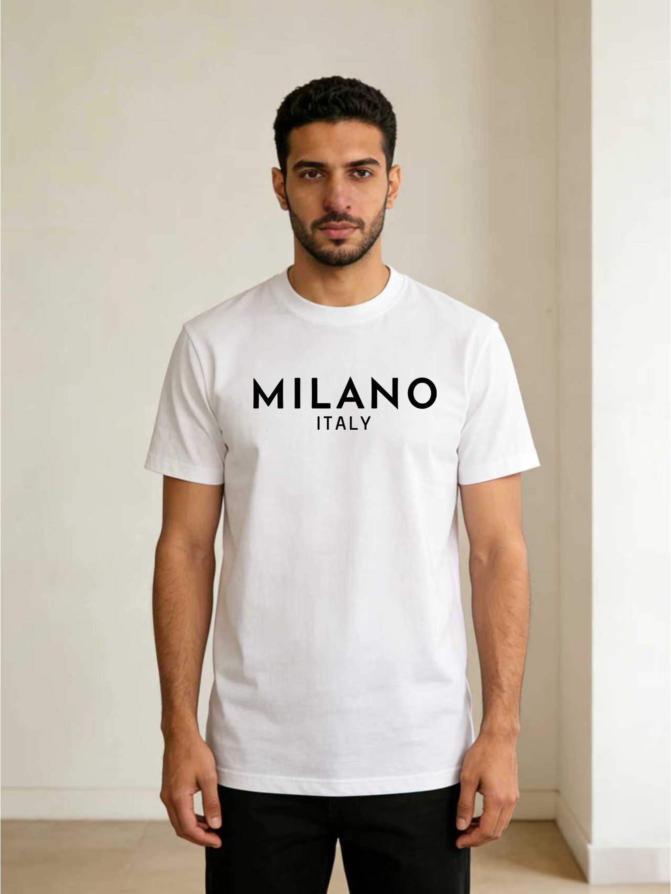 Men Milano Graphic Print Crew Neck T-Shirt