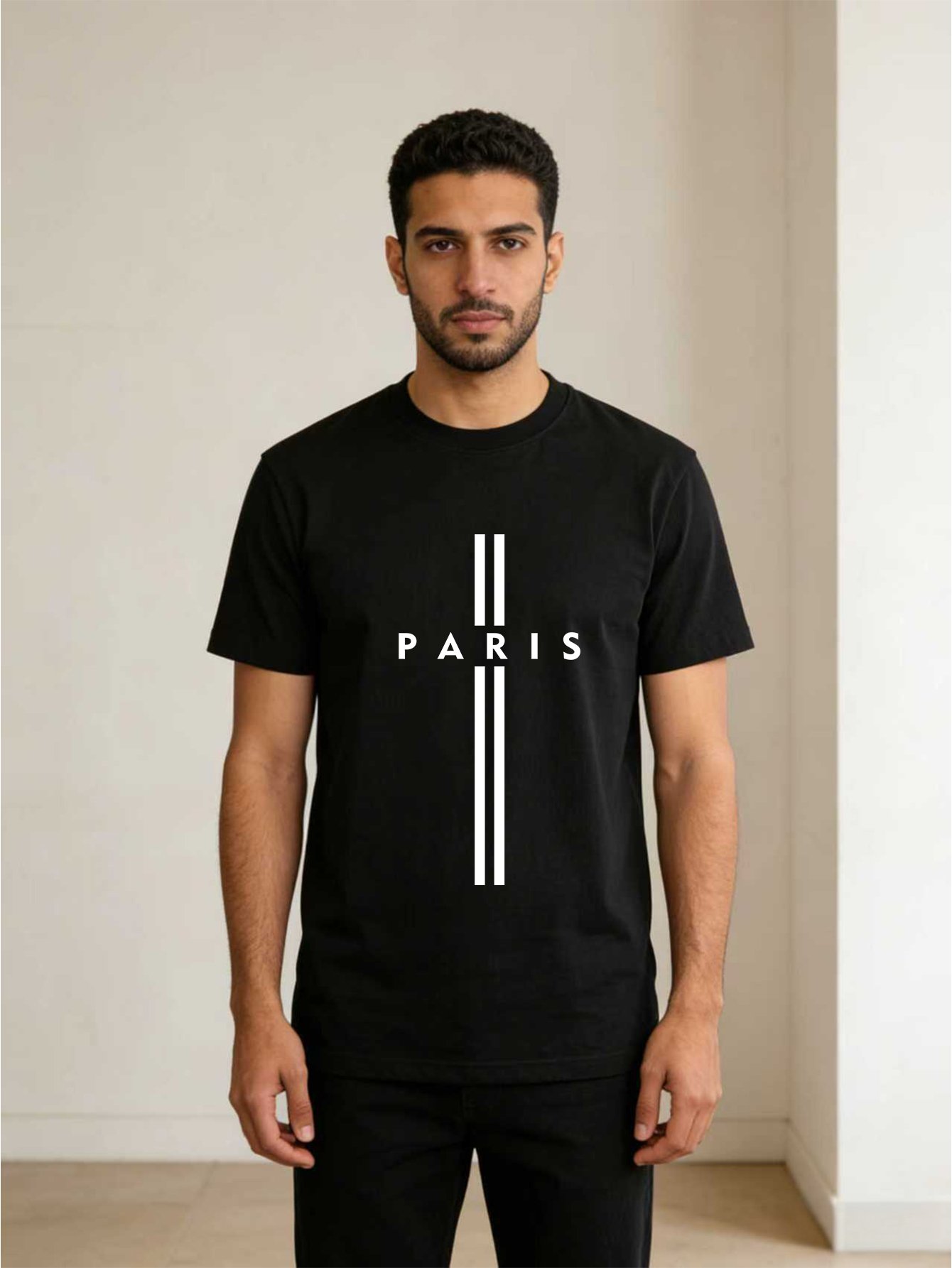 Men Paris Graphic Print Crew Neck T-Shirt