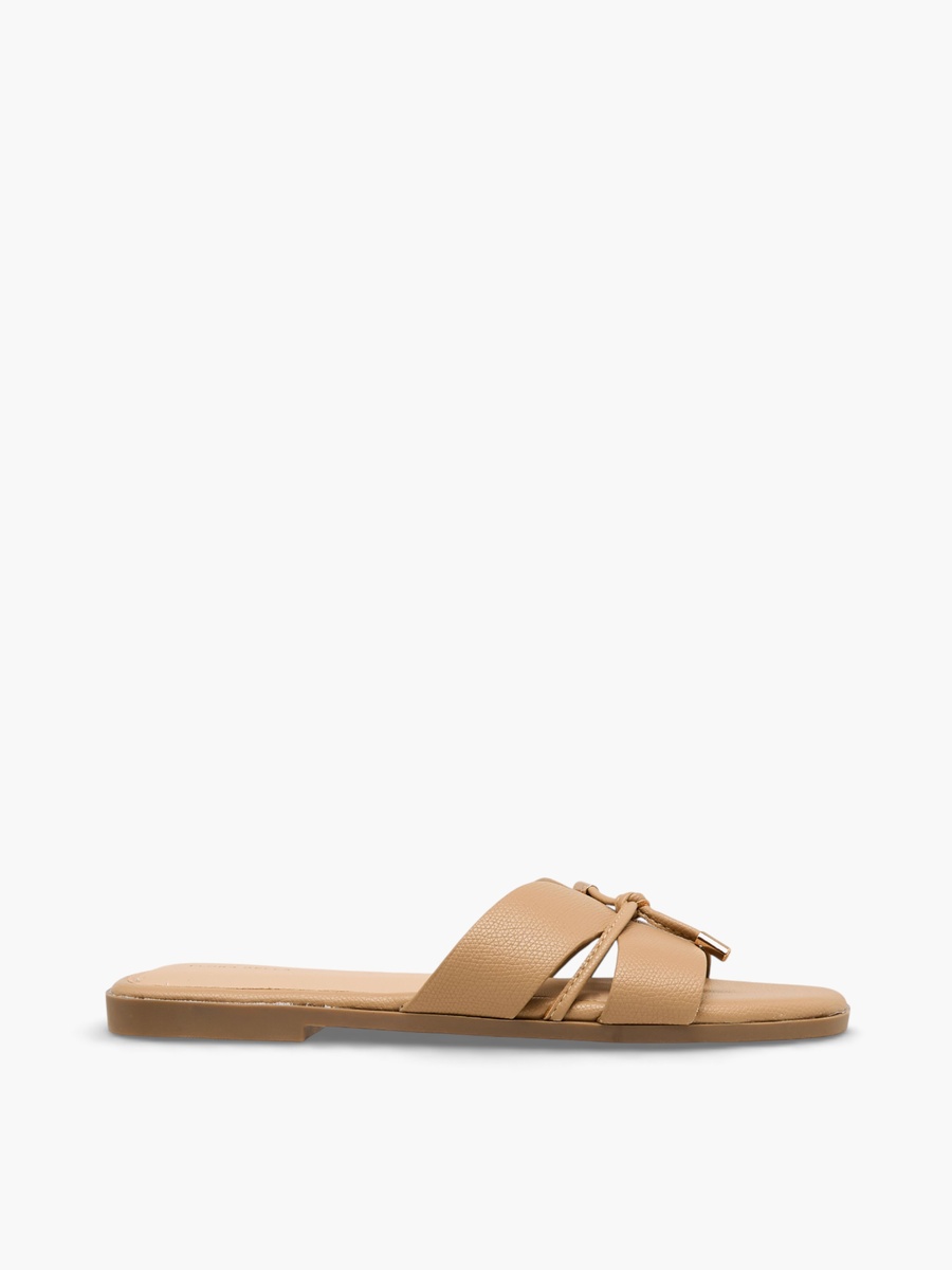 Women Tassels Accent Slide Sandals