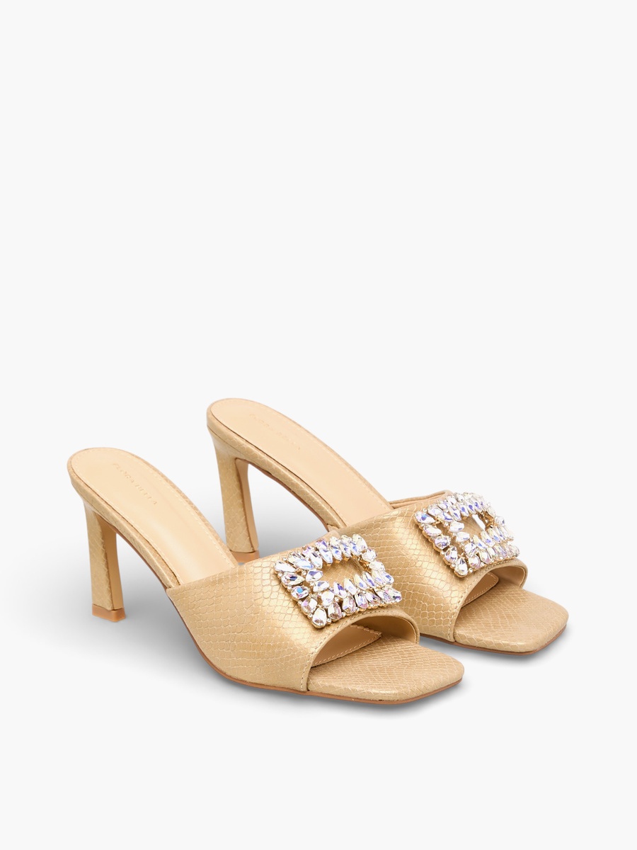 Women Embellished Cone Heel Sandals