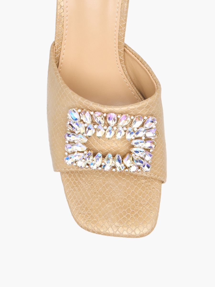Women Embellished Cone Heel Sandals