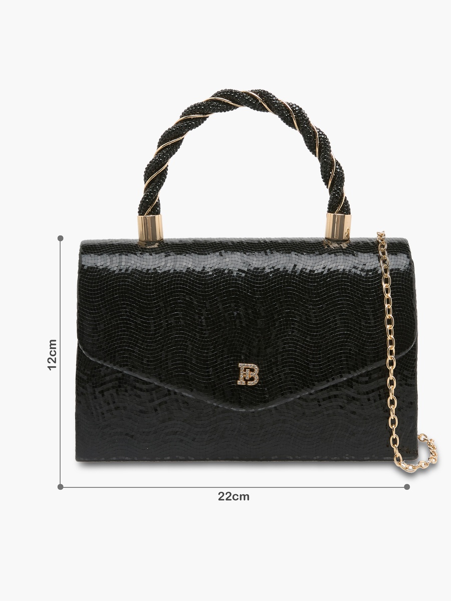 Textured Crossbody Bag with Detachable Shoulder Strap