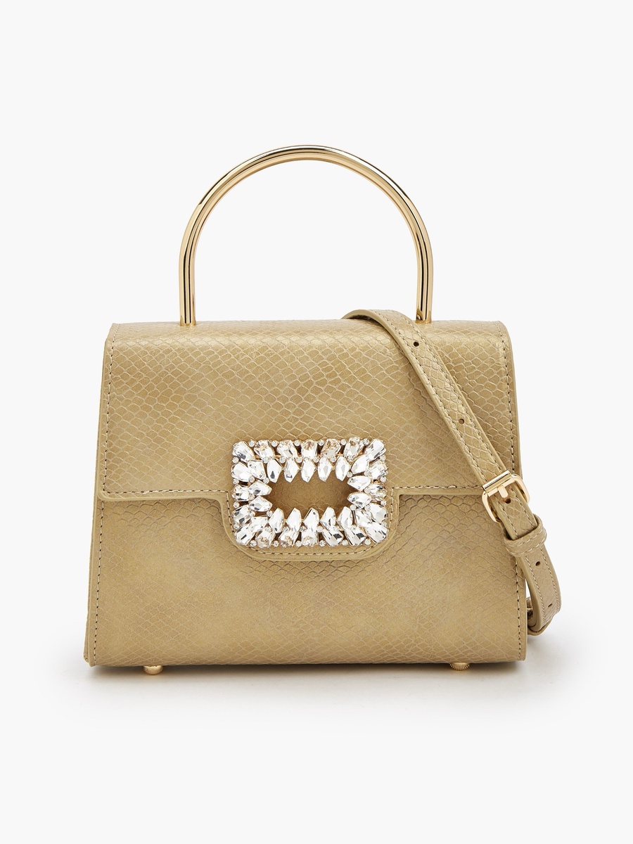 Textured Crossbody Bag with Detachable Strap