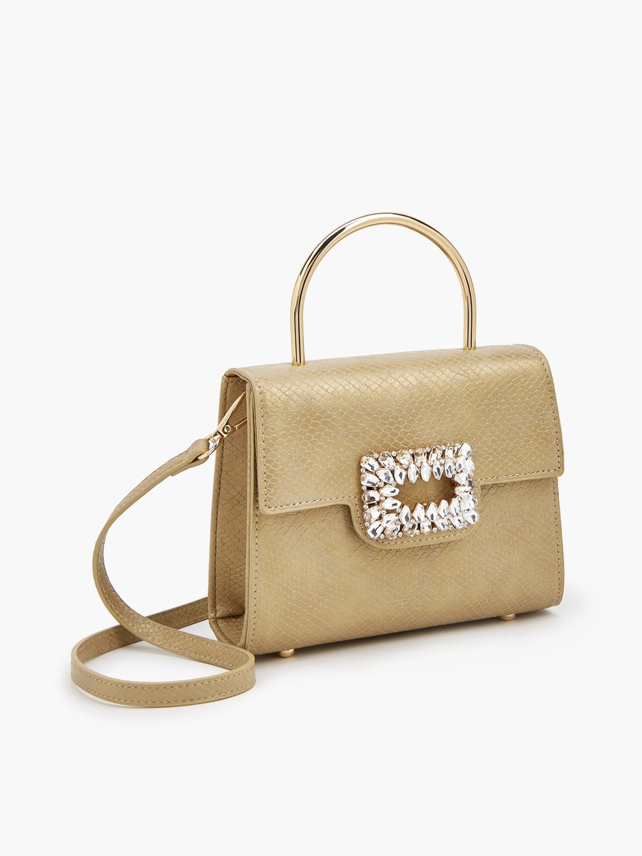 Textured Crossbody Bag with Detachable Strap