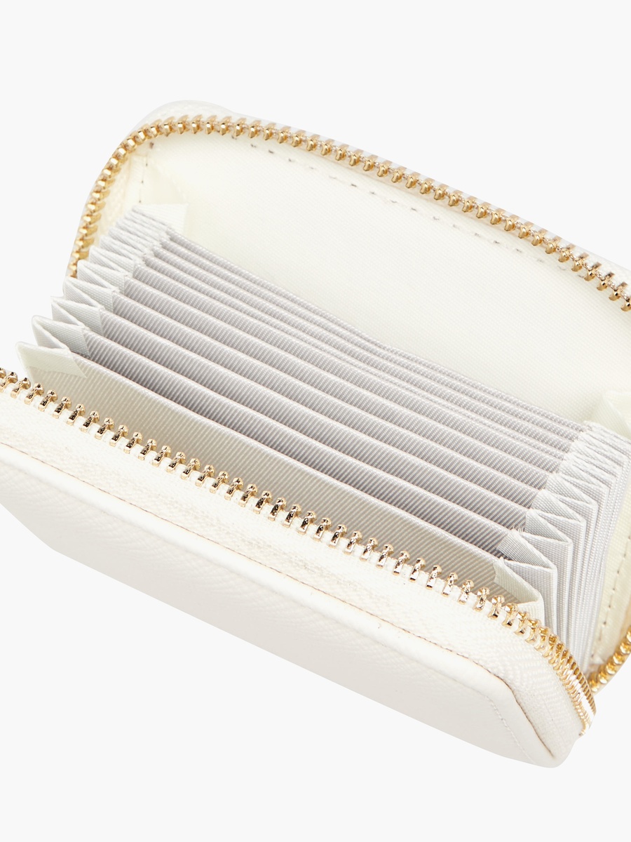 Textured Wallet with Zip Closure