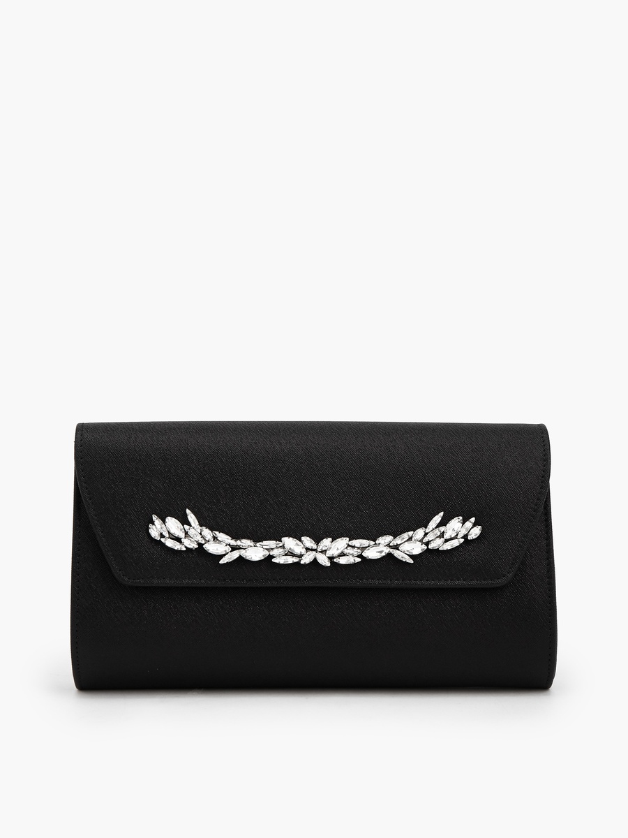 Embellished Clutch with Detachable Chain Strap