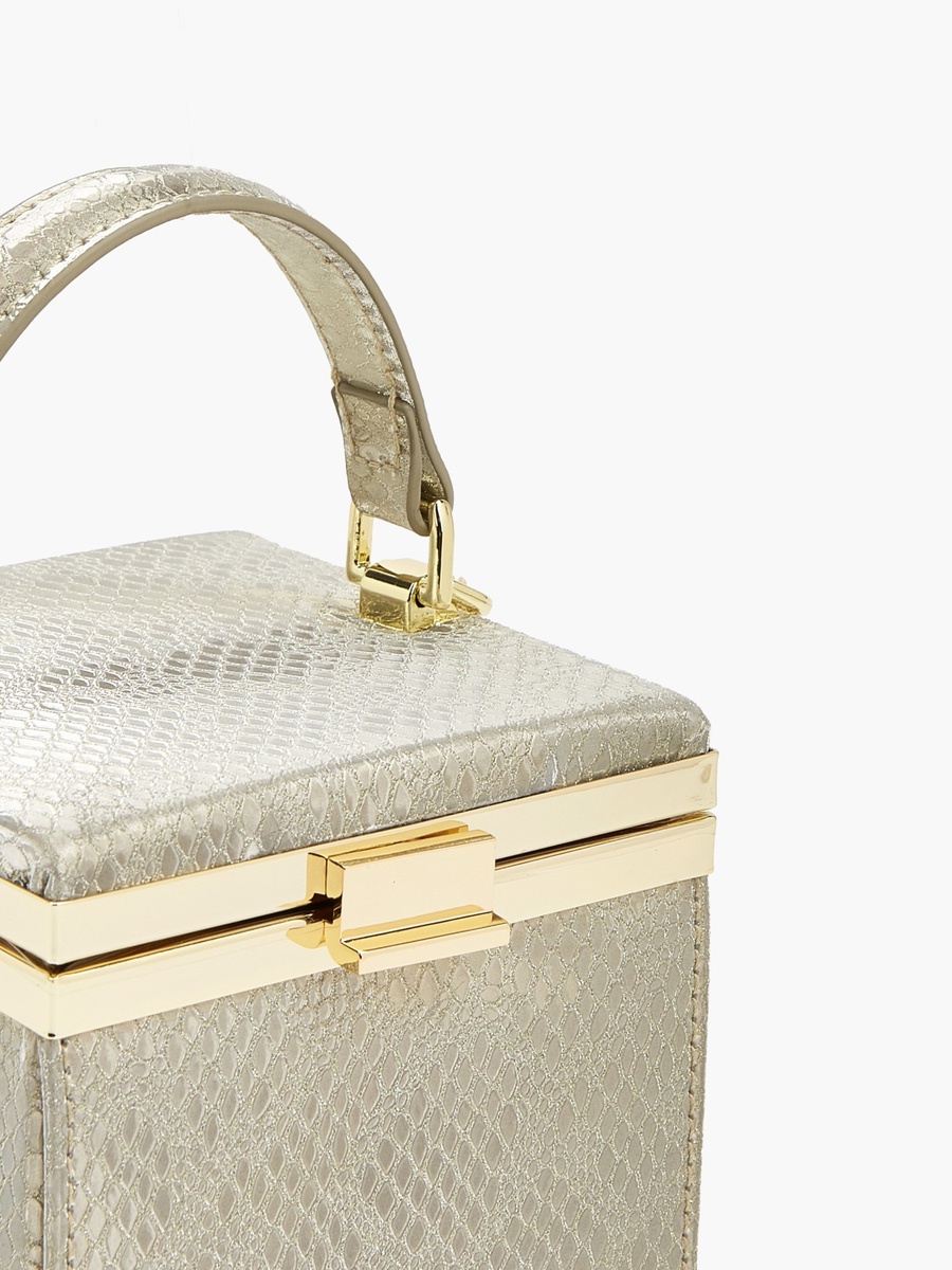 Textured Clutch with Chain Strap