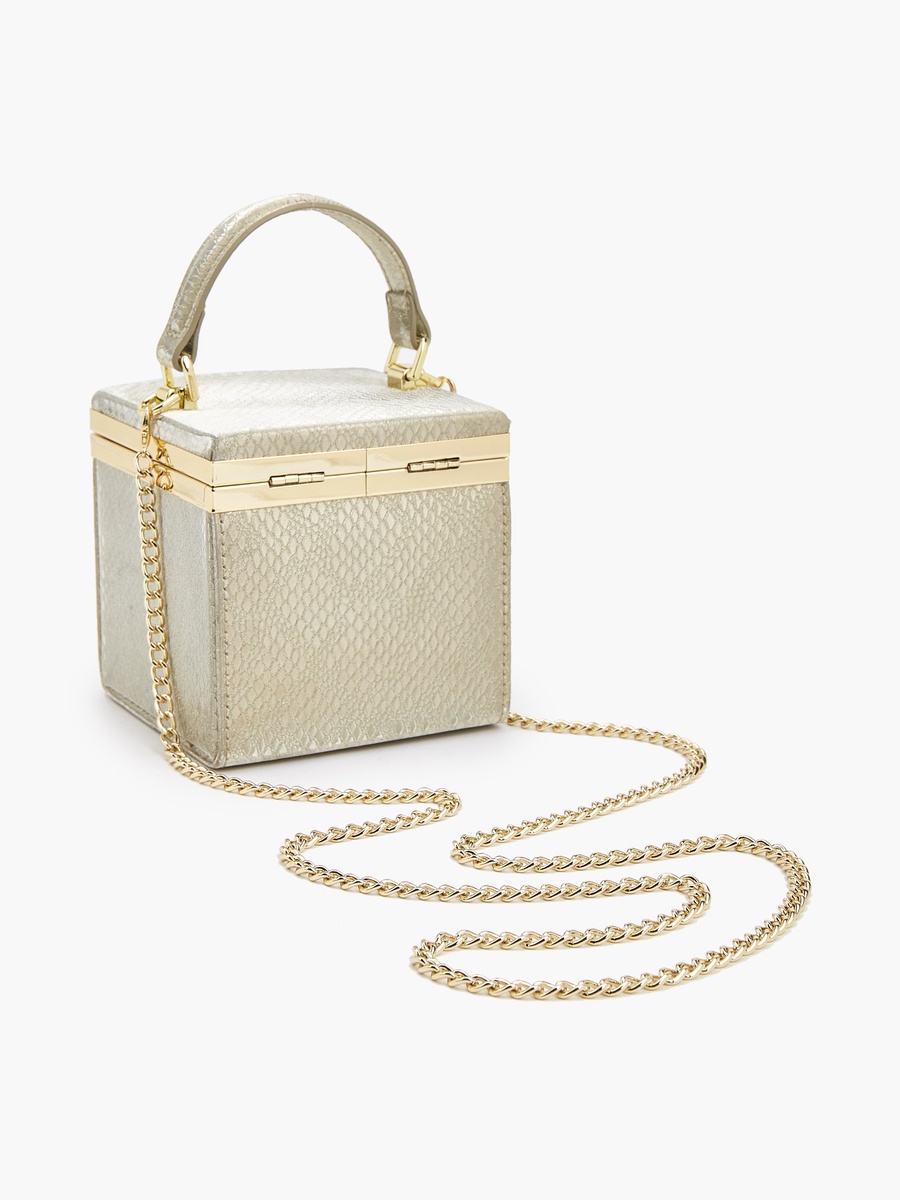 Textured Clutch with Chain Strap