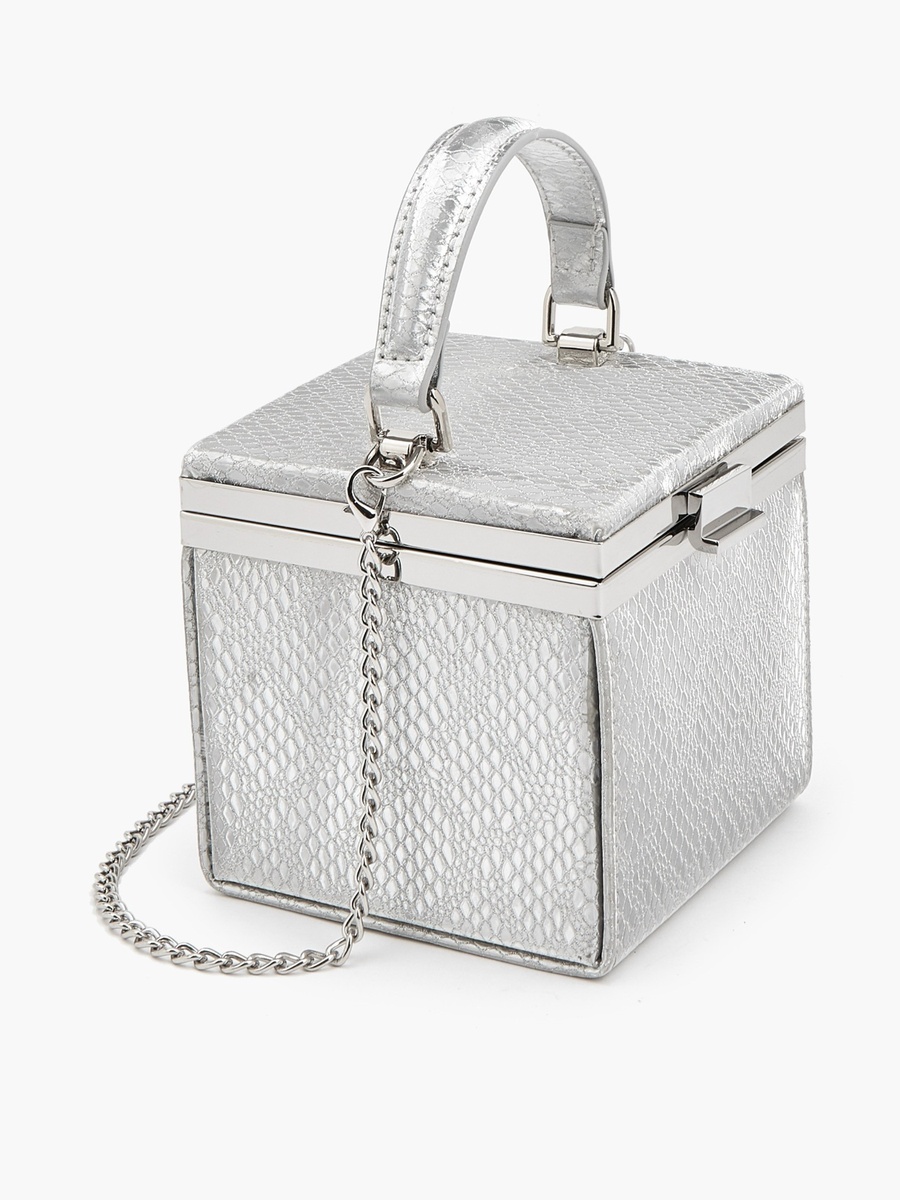 Textured Clutch with Detachable Chain Strap