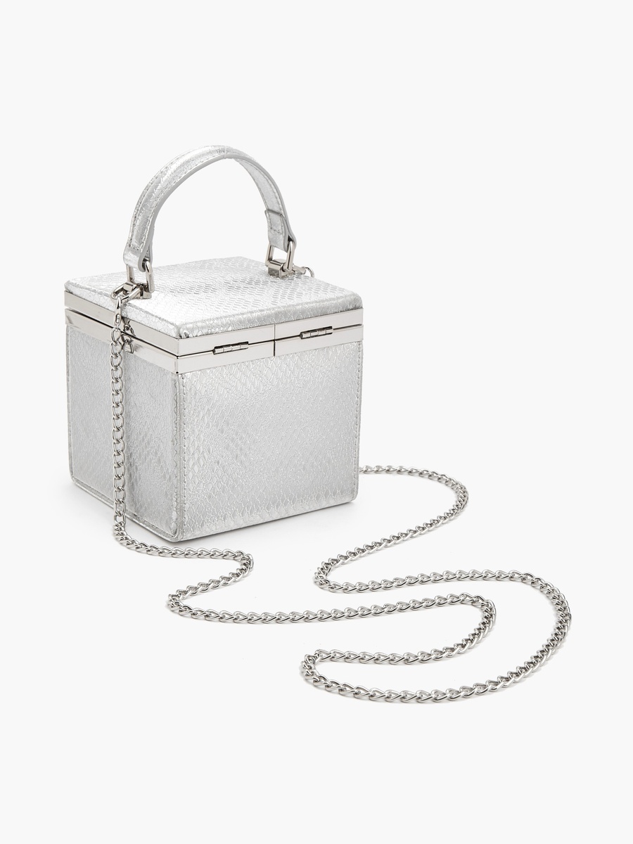 Textured Clutch with Detachable Chain Strap
