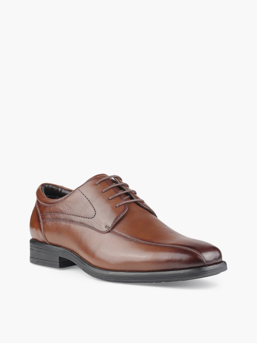 Men Lace-Up Leather Derby Shoes