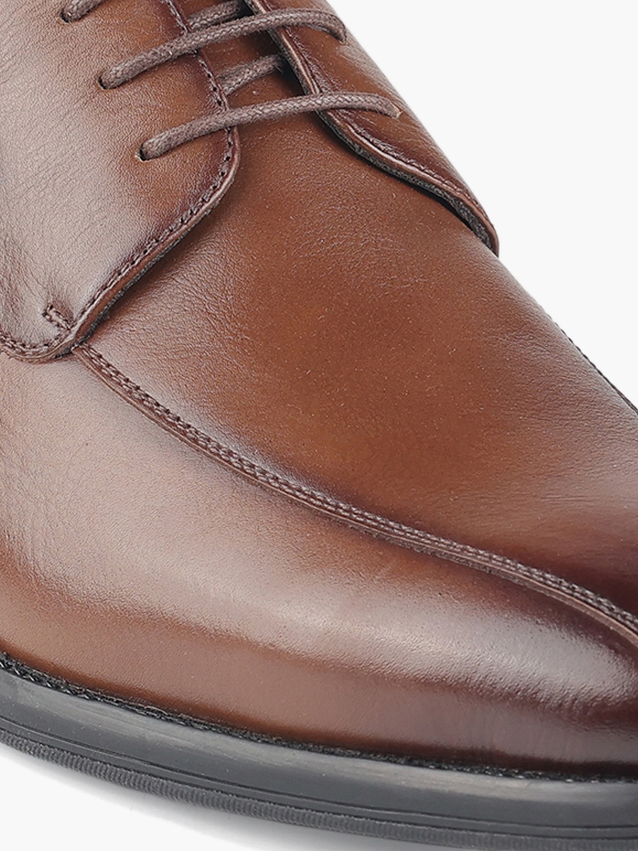 Men Lace-Up Leather Derby Shoes