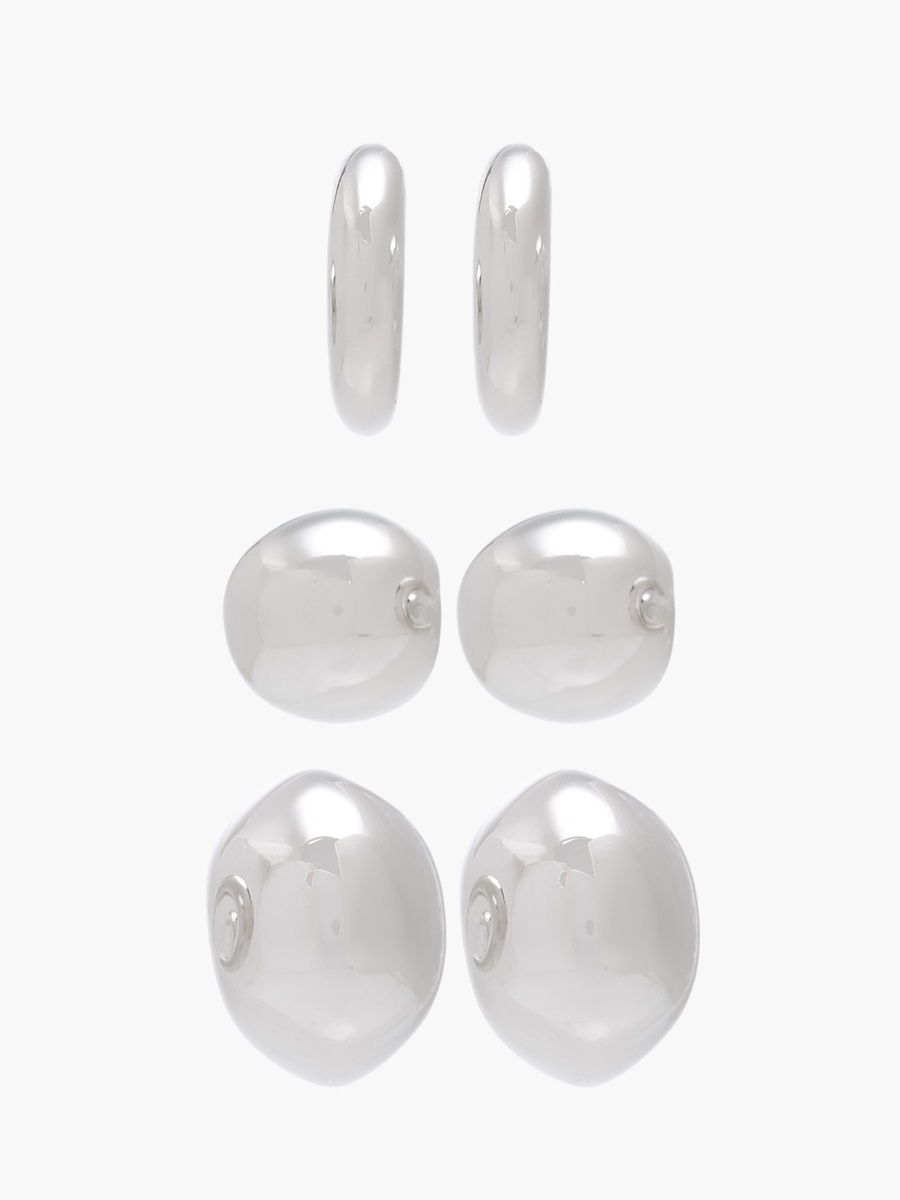 Pack of 3 Gold Tone Earrings with Pushback Closure