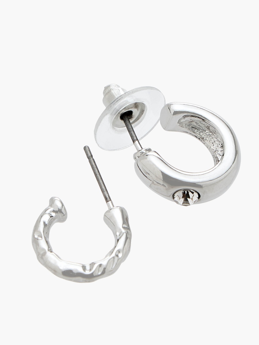 Pack of 9 Metallic Earrings with Pushback Closure
