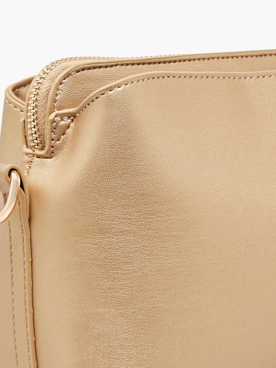 Solid Crossbody Bag with Detachable Strap