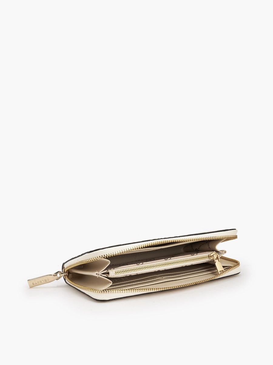 Floral Embossed Zip Around Wallet