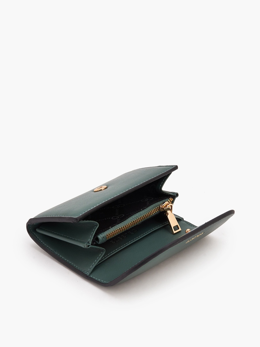 Solid Wallet with Button Closure