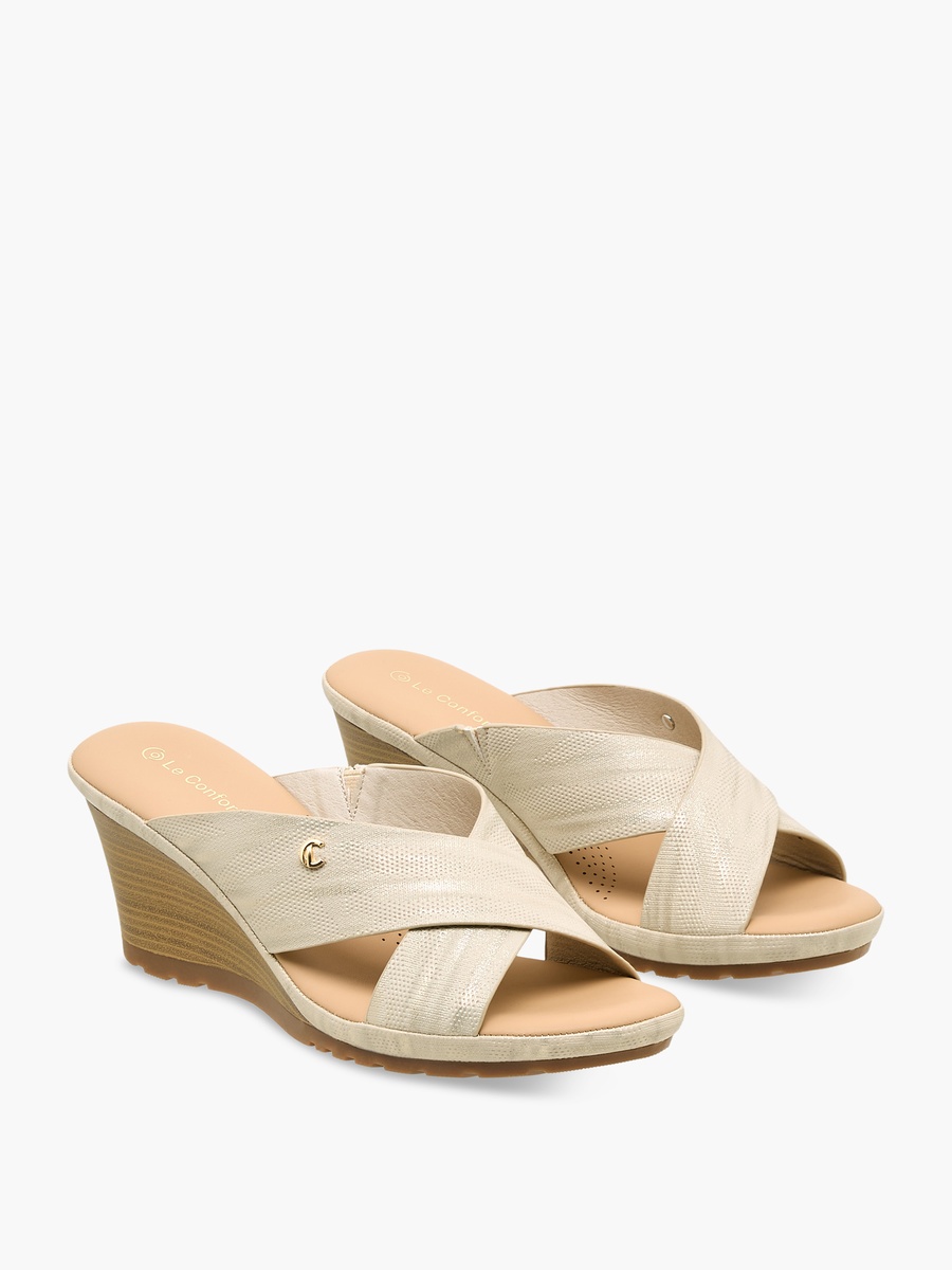 Women Cross Strap Wedge Heel Sandals
