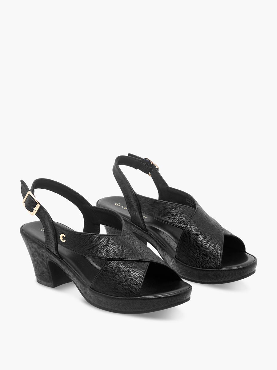 Women Cross Strap Block Heel Sandals