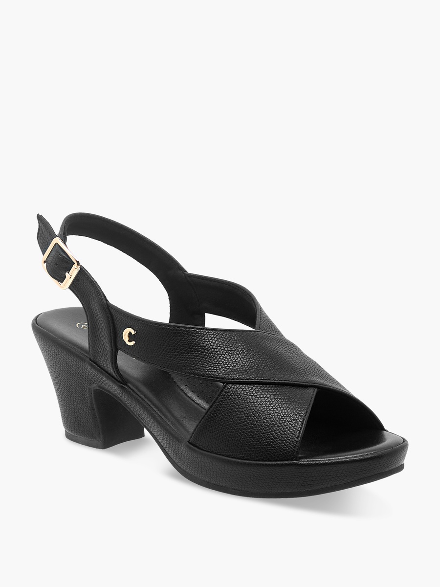 Women Cross Strap Block Heel Sandals