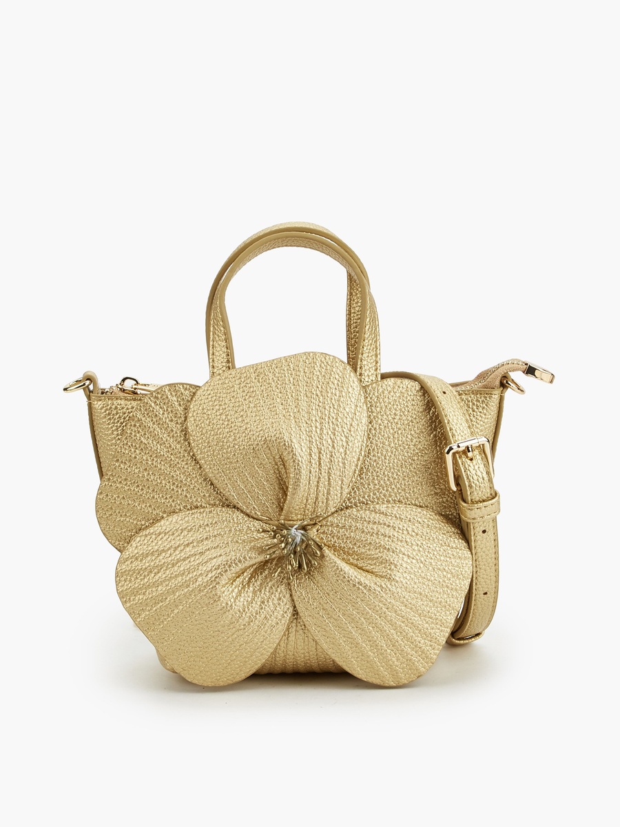Floral Applique Tote Bag with Pouch