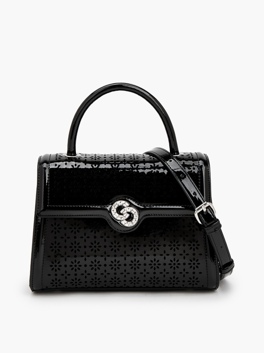 Textured Satchel Bag with Detachable Strap