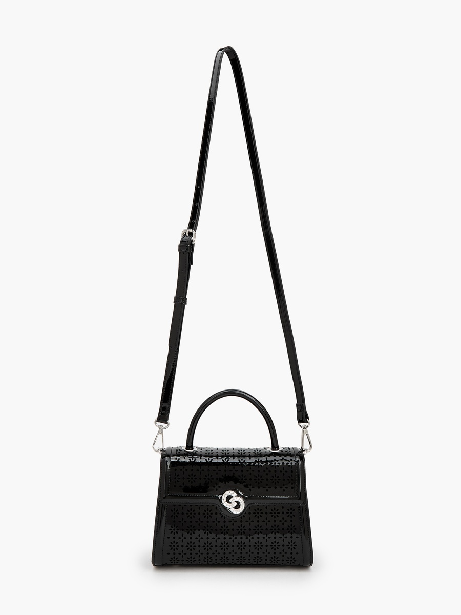Textured Satchel Bag with Detachable Strap