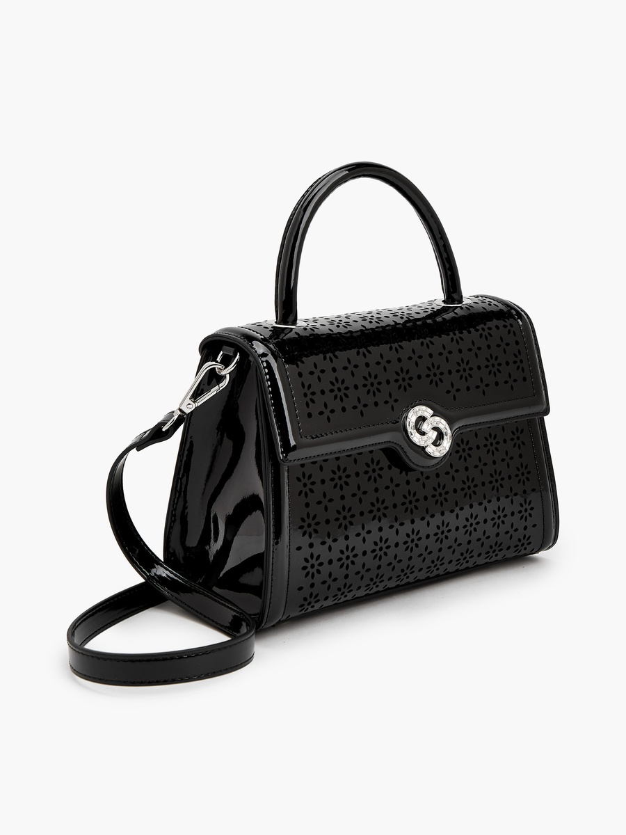Textured Satchel Bag with Detachable Strap