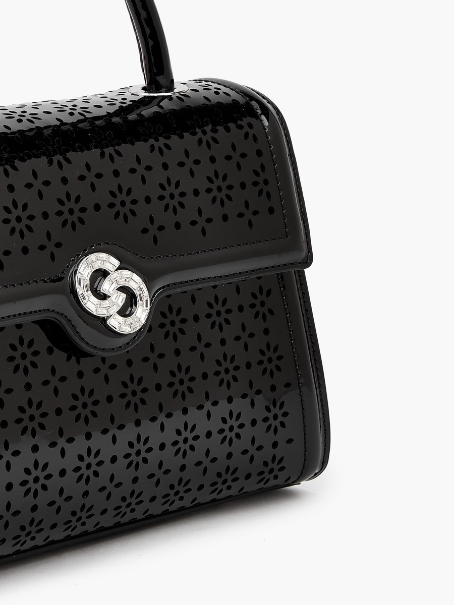 Textured Satchel Bag with Detachable Strap