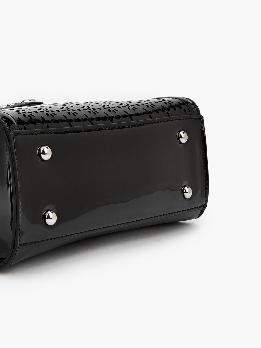 Textured Satchel Bag with Detachable Strap