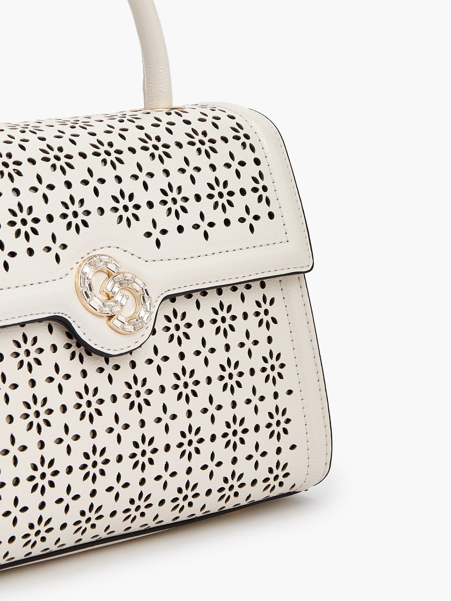 Textured Satchel Bag with Detachable Strap