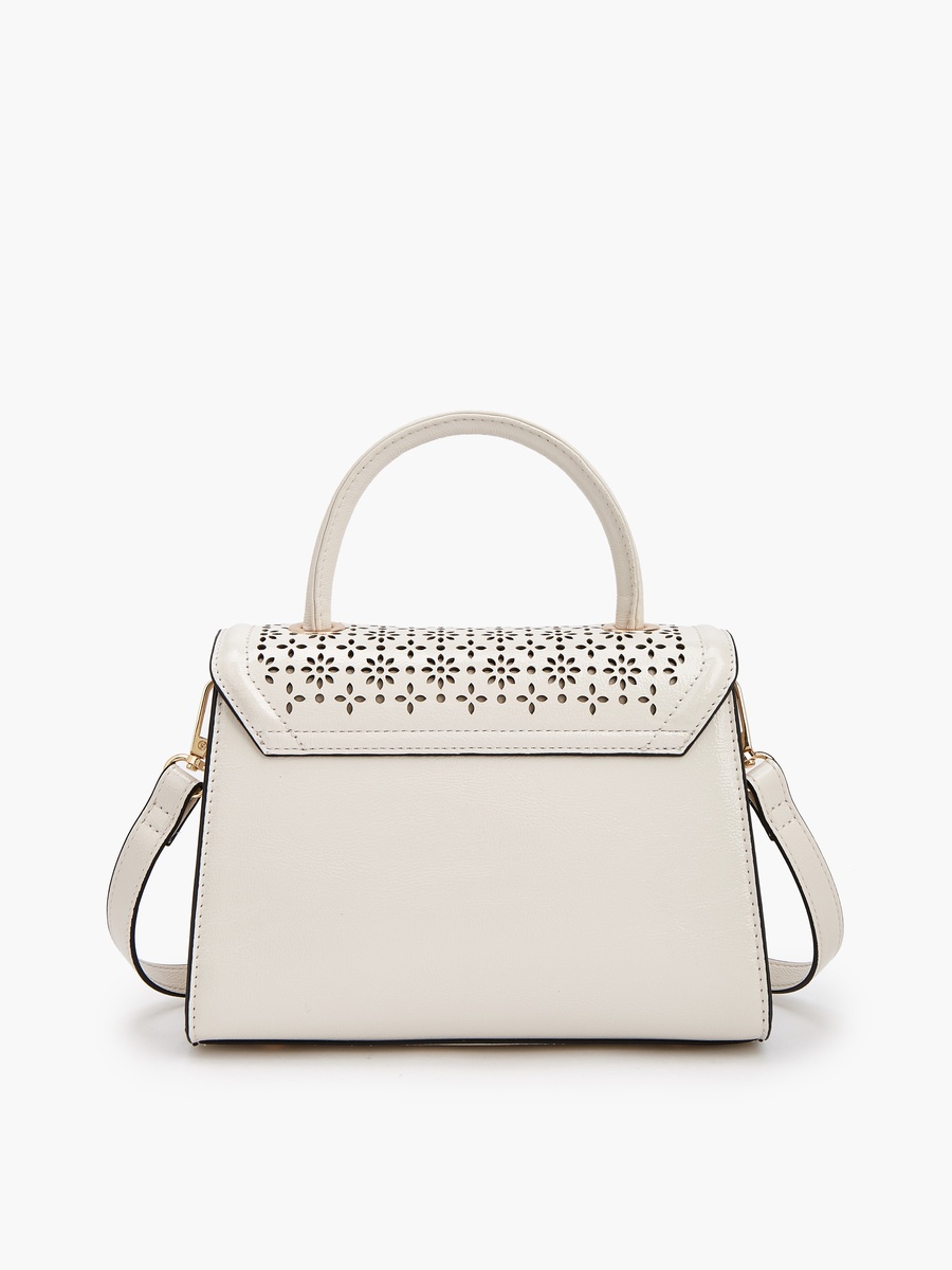 Textured Satchel Bag with Detachable Strap