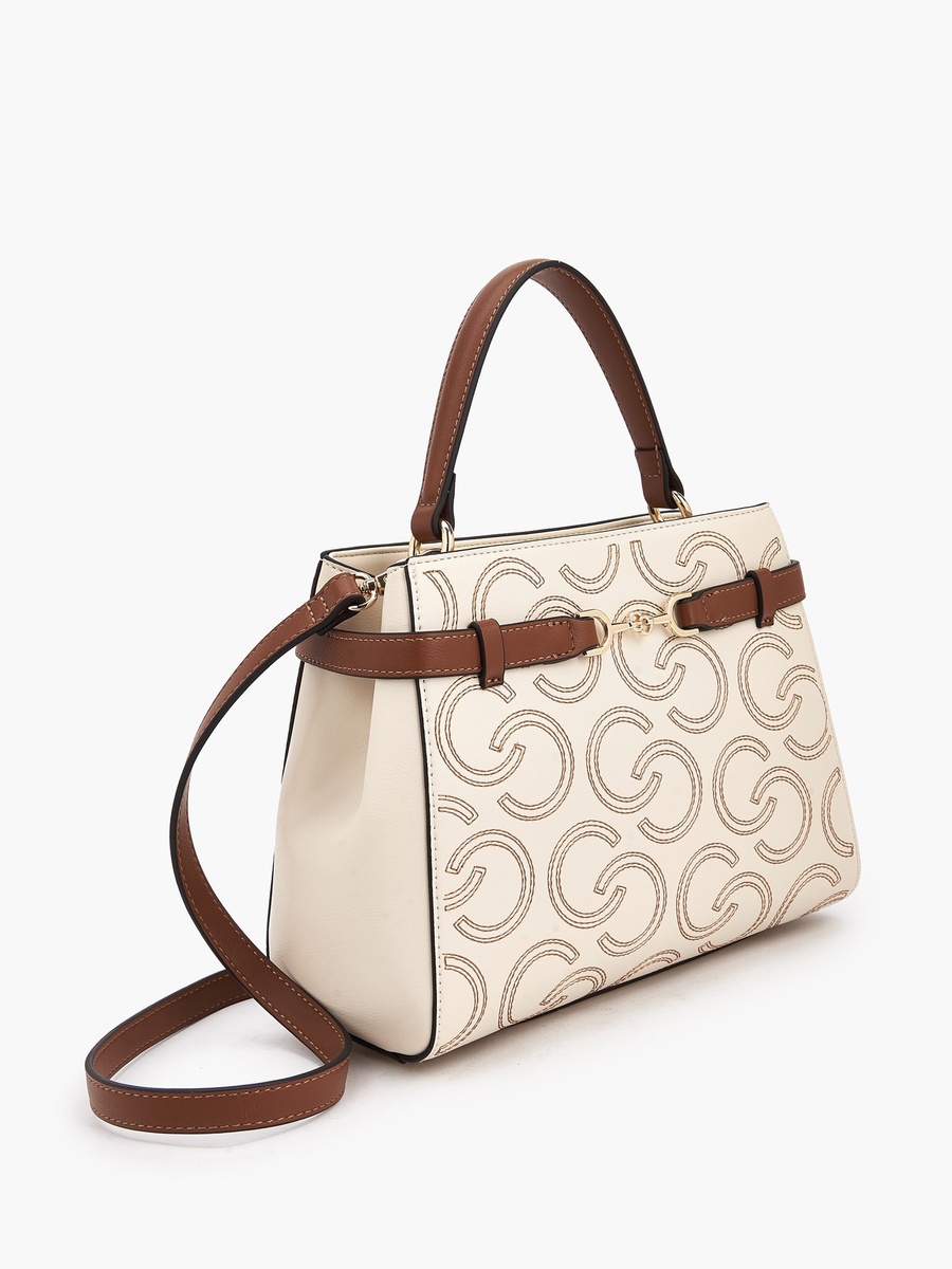 Monogram Embroidered Tote Bag with Adjustable Strap
